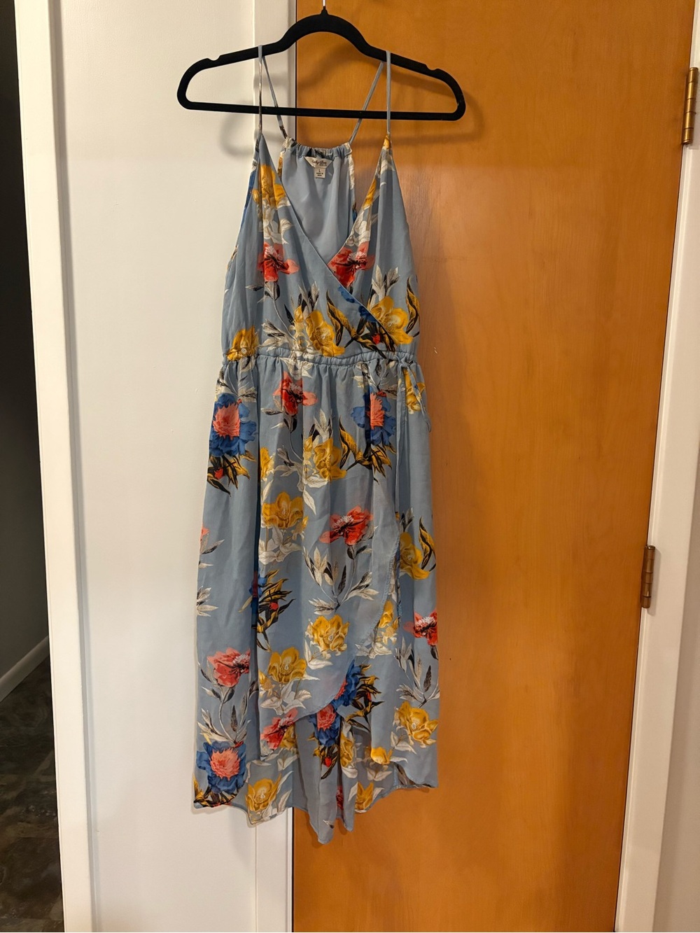 Lucky Brand Light Blue Floral High-Low Maxi Dress